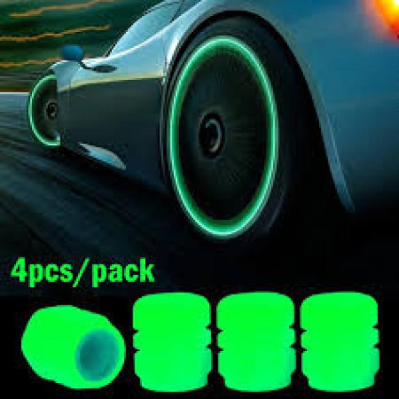 4 Pcs Night Glowing Tyre Caps
